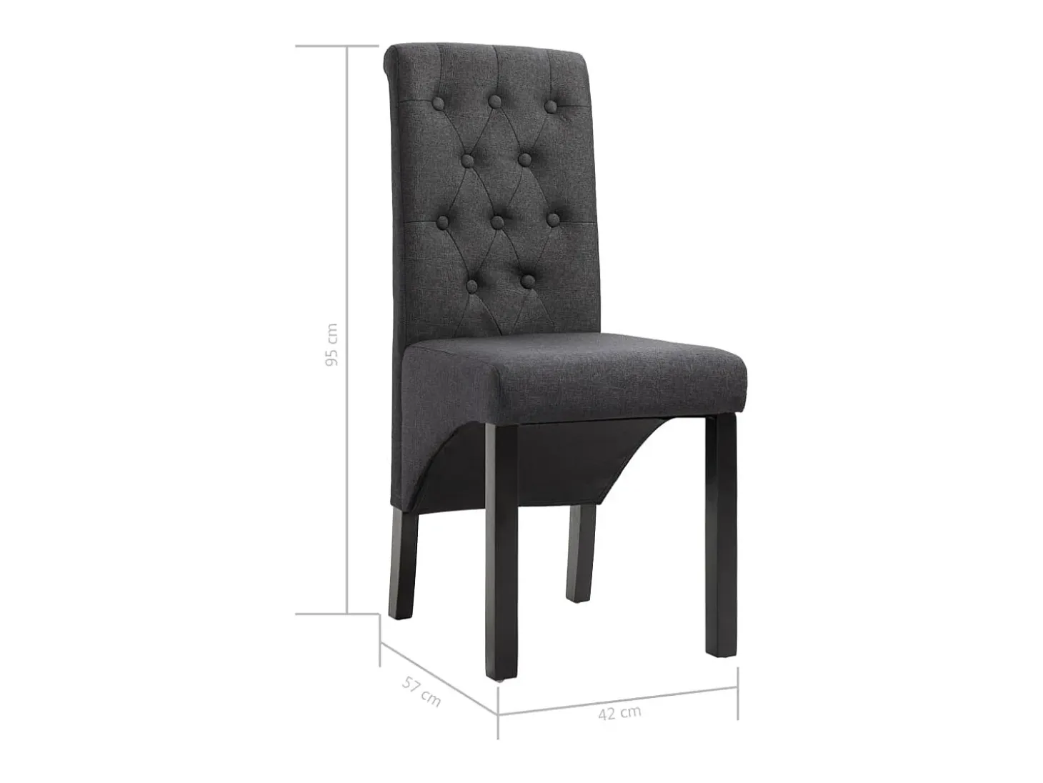 Sillas de comedor 6 unidades tela gris oscuro