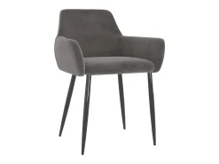 Sillas de comedor 2 unidades terciopelo gris oscuro