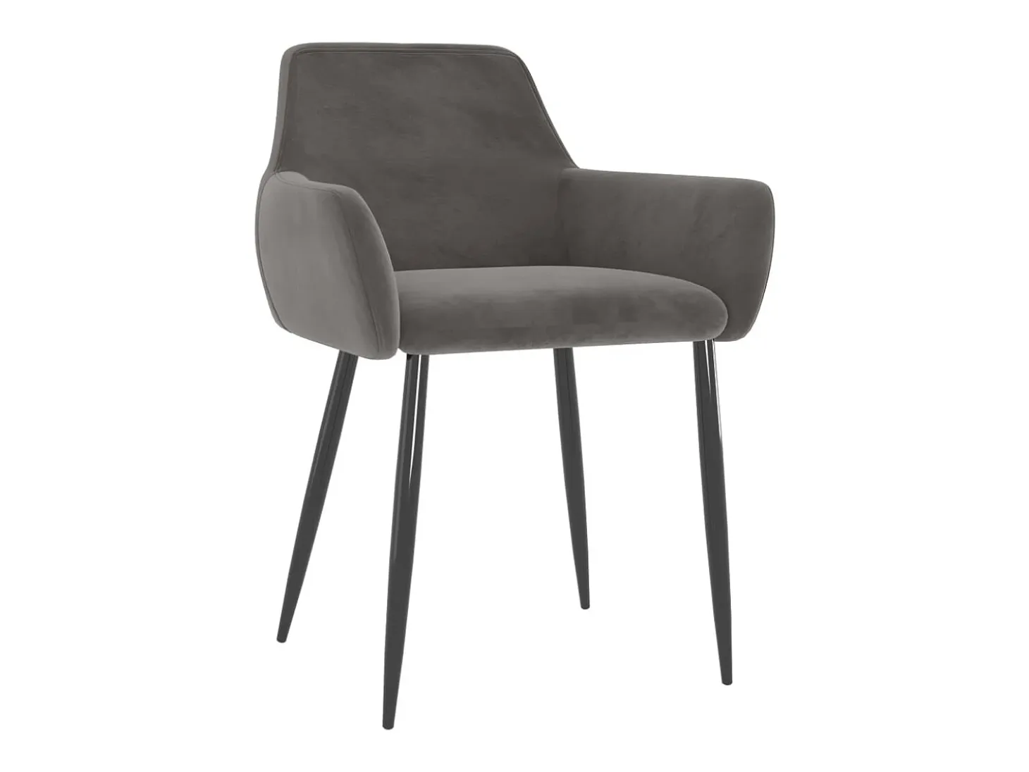 Sillas de comedor 2 unidades terciopelo gris oscuro