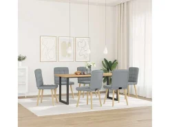 Sillas de comedor 6 unidades de tela gris claro