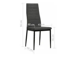 Sillas de comedor 6 unidades tela gris oscura