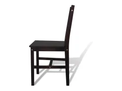 Sillas de comedor 6 unidades madera de pino marrón oscuro