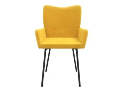 Sillas de comedor 2 unidades terciopelo amarillo