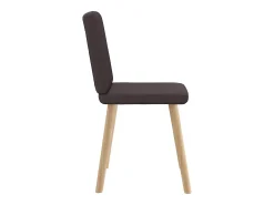Sillas de comedor 6 unidades tela marrón oscuro