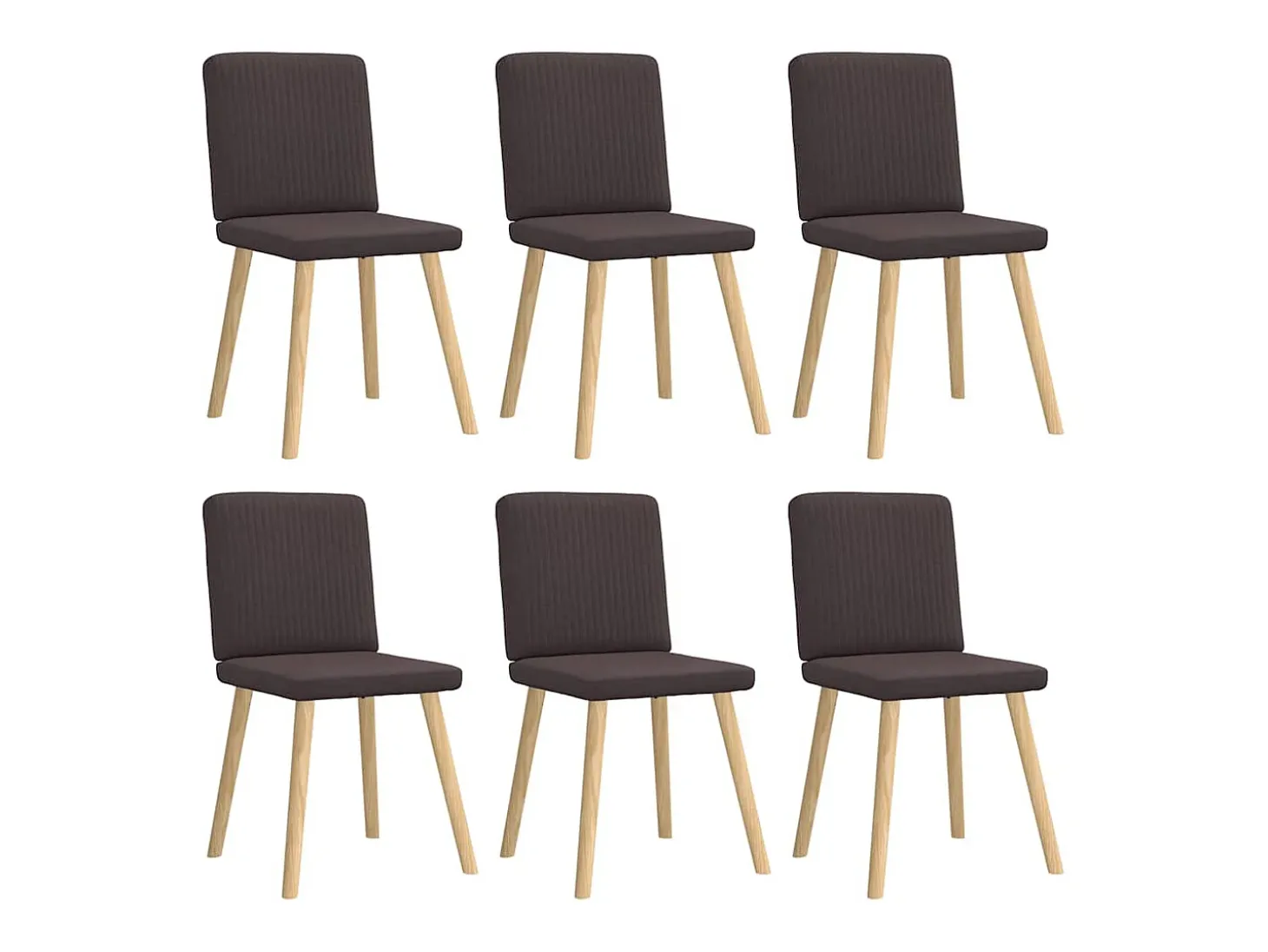 Sillas de comedor 6 unidades tela marrón oscuro