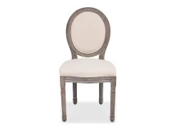 Sillas de comedor 4 unidades tela color crema