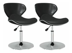 Sillas de comedor 2 unidades cuero sintético negro