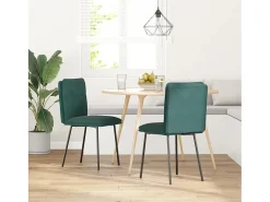 Sillas de comedor 2 unidades terciopelo verde oscuro