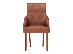 Sillas de comedor 4 unidades cuero auténtico de cabra marrón