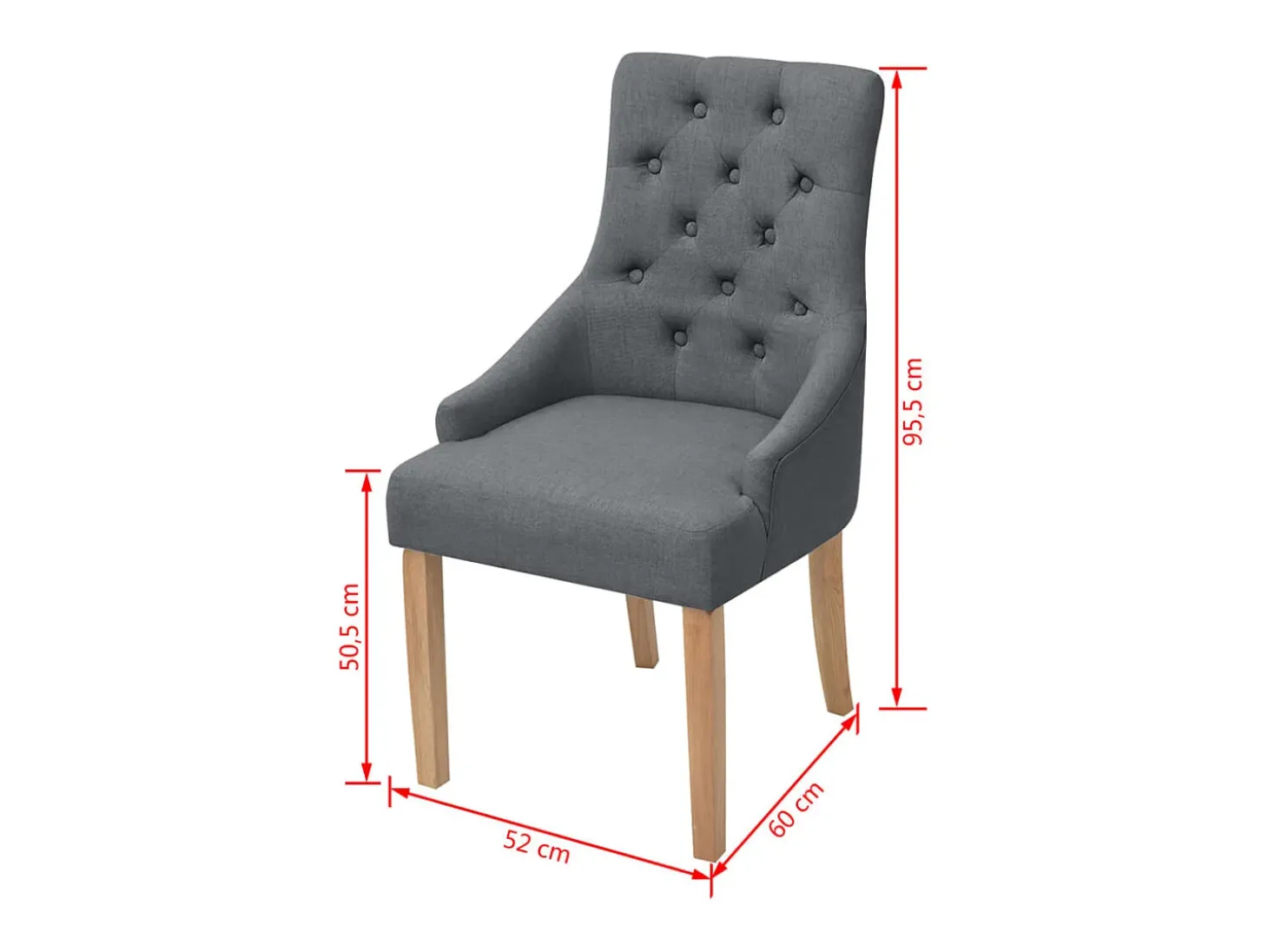 Sillas de comedor 4 unidades de tela gris oscuro