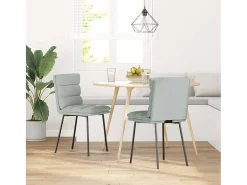 Sillas de comedor 2 unidades terciopelo gris claro