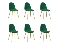 Sillas de comedor 6 unidades terciopelo verde oscuro