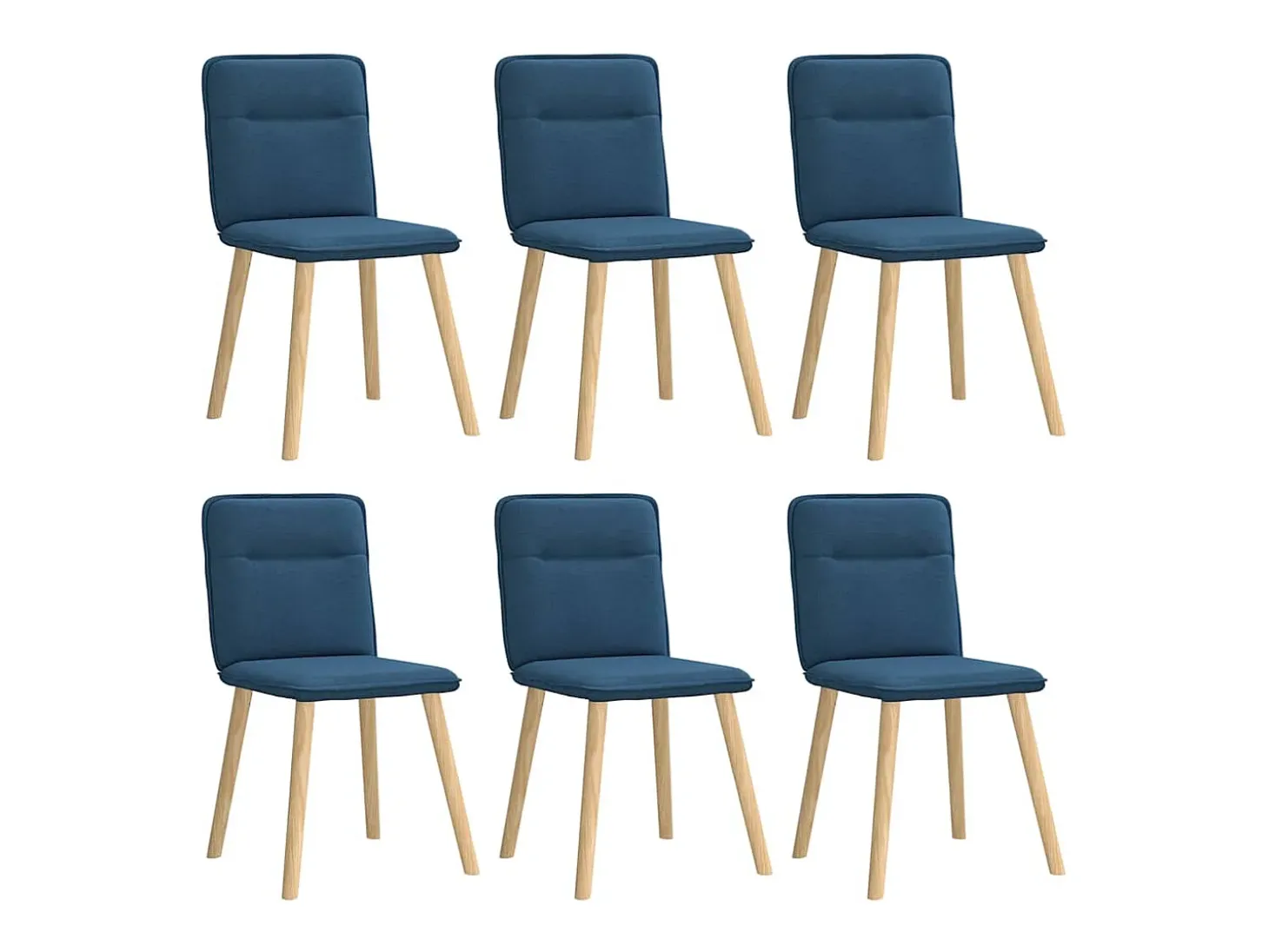 Sillas de comedor 6 unidades tela azul