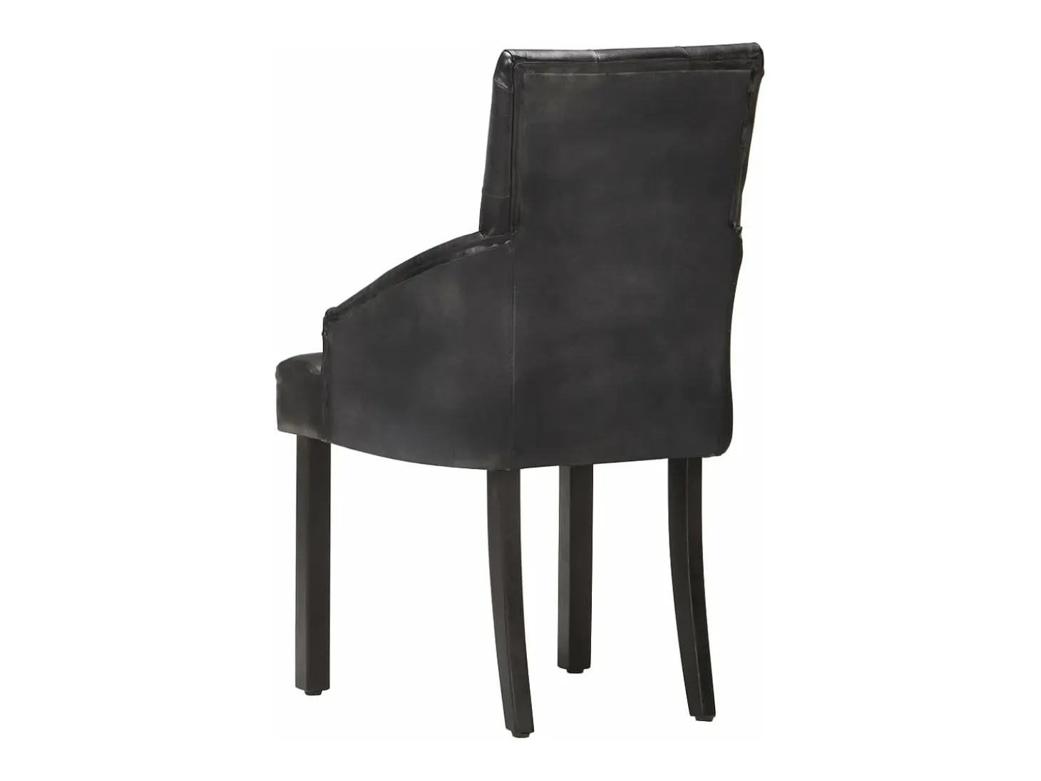 Sillas de comedor 4 unidades cuero auténtico de cabra negro