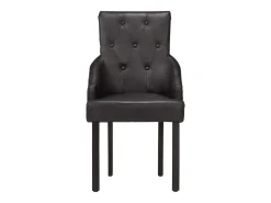 Sillas de comedor 4 unidades cuero auténtico de cabra negro
