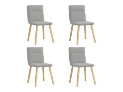 Sillas de comedor 4 unidades tela gris nube