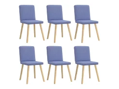 Sillas de comedor 6 unidades tela azul jeans