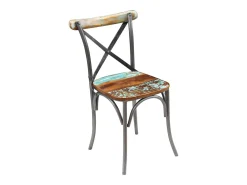 Sillas de comedor 4 unidades madera maciza reciclada
