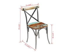 Sillas de comedor 4 unidades madera maciza reciclada