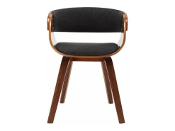 Sillas de comedor 4 unidades de madera curvada y tela gris