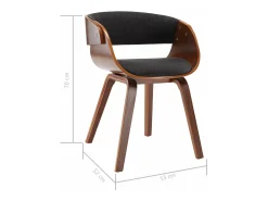 Sillas de comedor 4 unidades de madera curvada y tela gris