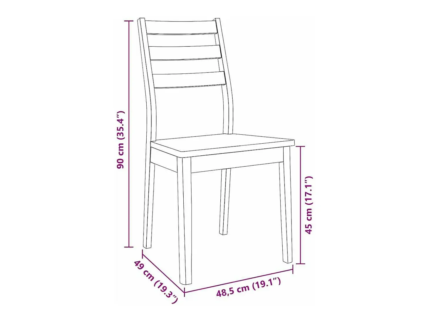 Sillas de comedor 2 unidades madera maciza de caucho blanco