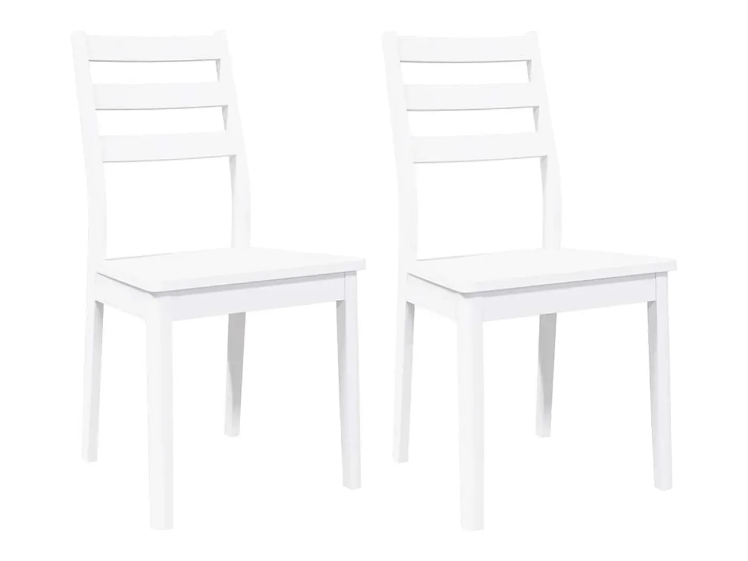 Sillas de comedor 2 unidades madera maciza de caucho blanco