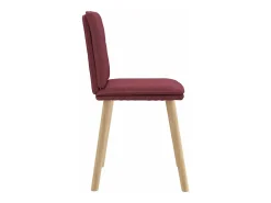 Sillas de comedor 6 unidades tela rojo tinto