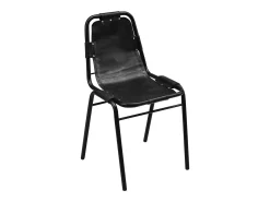 Sillas de comedor 2 unidades cuero auténtico negro