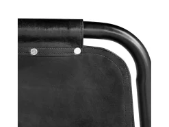 Sillas de comedor 2 unidades cuero auténtico negro