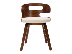 Sillas de comedor 4 unidades madera curvada y cuero sintético crema