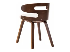 Sillas de comedor 4 unidades madera curvada y cuero sintético crema