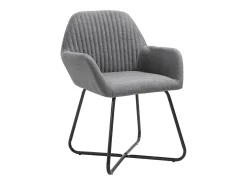 Sillas de comedor 6 unidades de tela gris oscuro