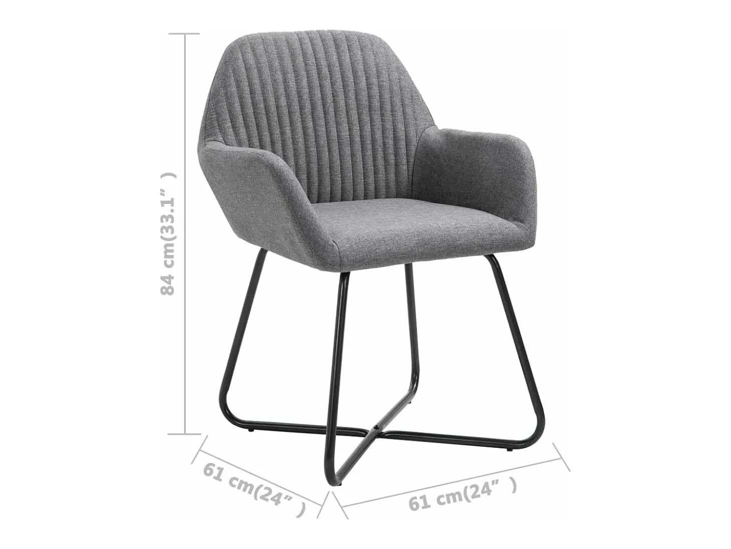 Sillas de comedor 6 unidades de tela gris oscuro