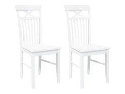 Sillas de comedor 2 unidades madera maciza de caucho blanco