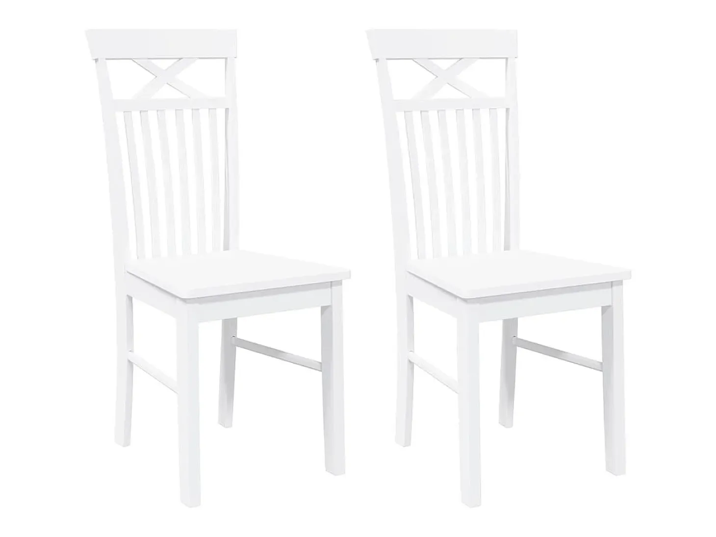 Sillas de comedor 2 unidades madera maciza de caucho blanco