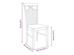 Sillas de comedor 2 unidades madera maciza de caucho blanco