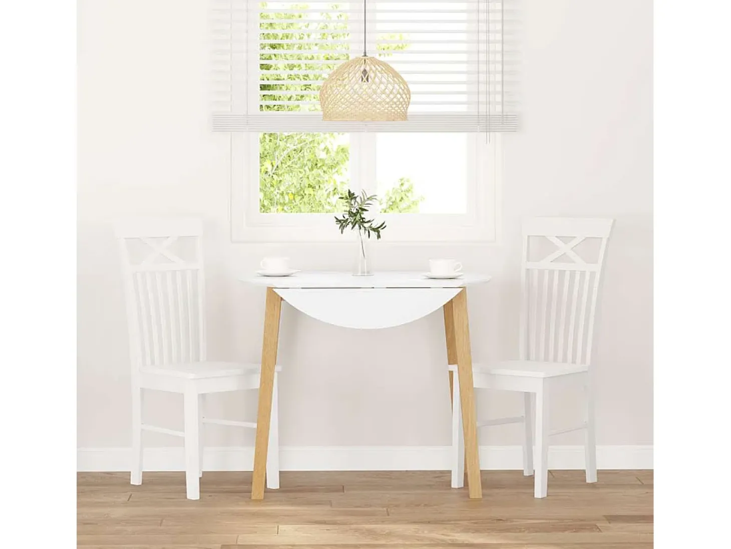 Sillas de comedor 2 unidades madera maciza de caucho blanco