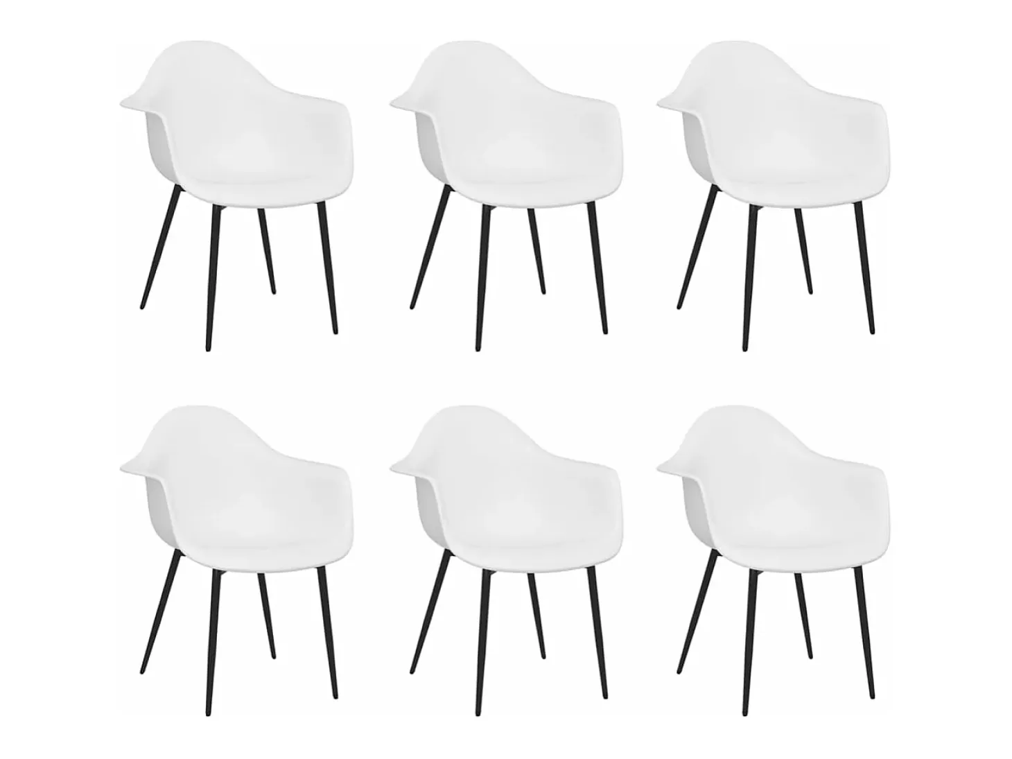 Sillas de comedor 6 unidades blancas PP