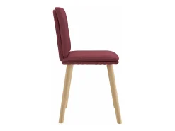 Sillas de comedor 4 unidades tela rojo tinto