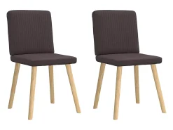 Sillas de comedor 2 unidades tela marrón oscuro
