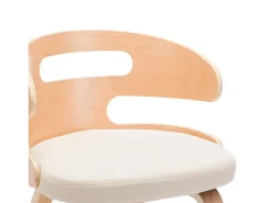 Sillas de comedor 4 unidades madera curvada y cuero sintético crema