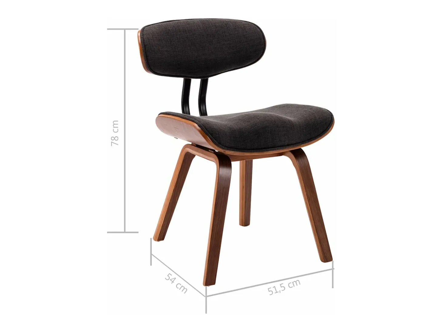 Sillas de comedor 6 unidades madera curvada gris y tela