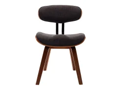 Sillas de comedor 6 unidades madera curvada gris y tela