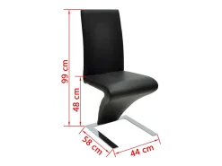 Sillas de comedor 4 unidades cuero sintético negro