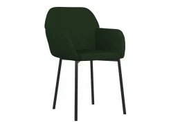 Sillas de comedor 2 unidades terciopelo verde oscuro