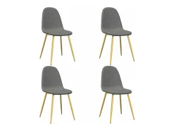 Sillas de comedor 4 unidades de terciopelo gris claro