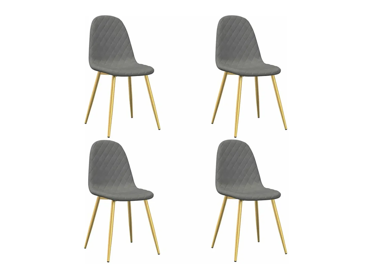Sillas de comedor 4 unidades de terciopelo gris claro