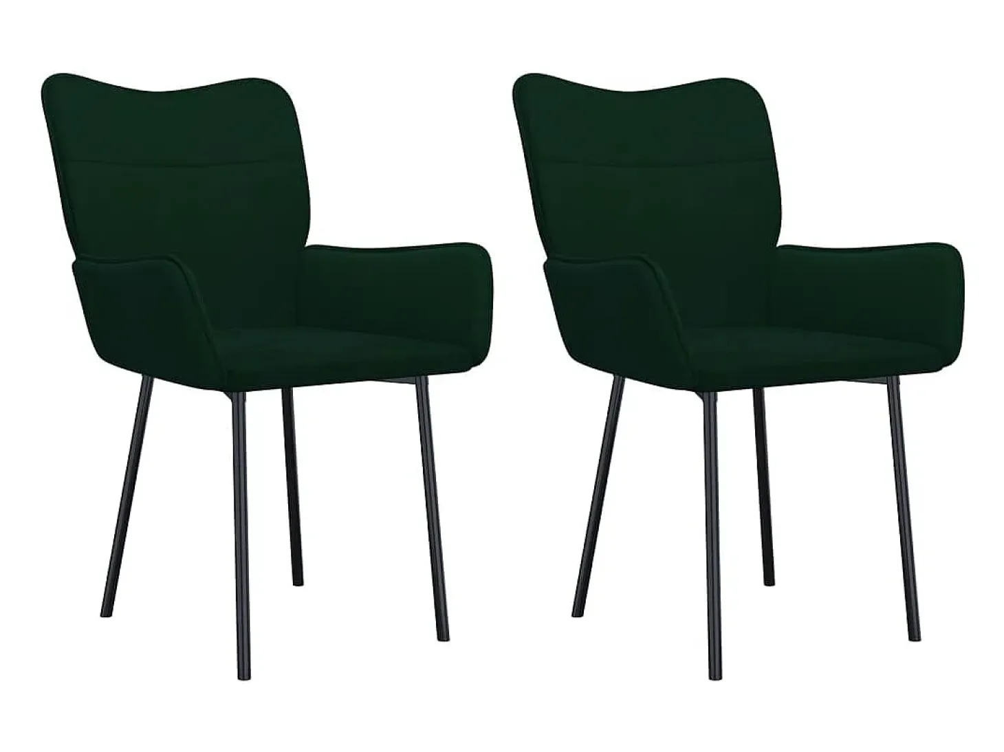 Sillas de comedor 2 unidades terciopelo verde oscuro