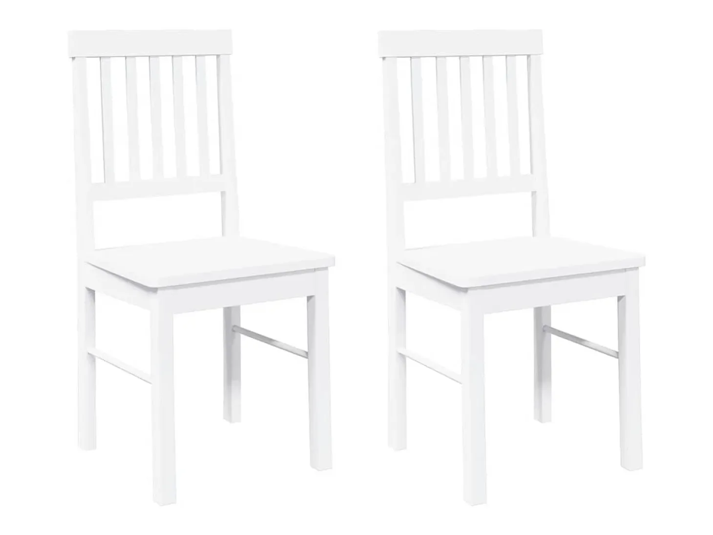 Sillas de comedor 2 unidades madera maciza de caucho blanco
